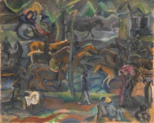 Riders and Strollers in the Park